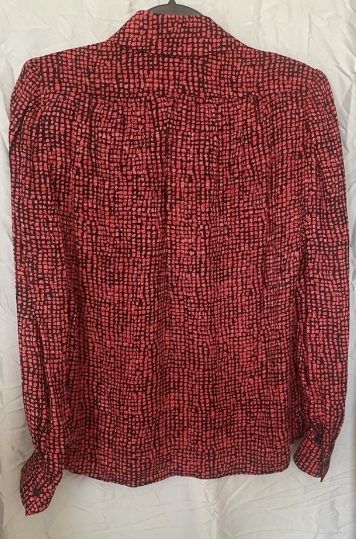 Vintage Nieman Marcus Red And Black 100% Silk 3 Piece Skirt Set Size 4