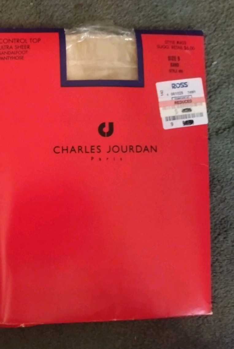 Charles Jordan Vintage Pantyhose Brand New Sand SizeB Control Top Ultra Sheer