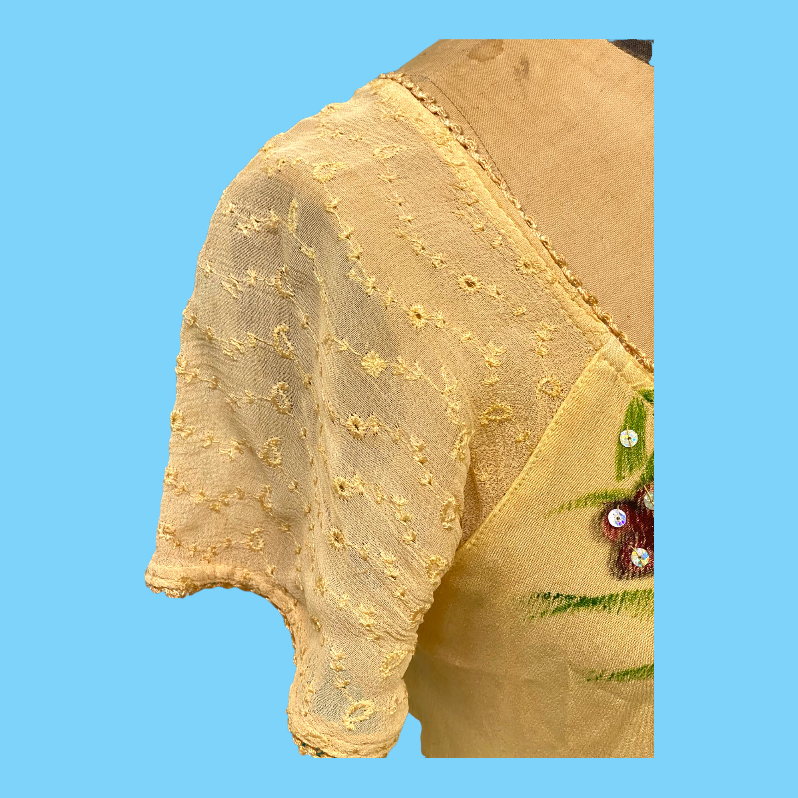 Vintage 1970s Jackpot Boho Yellow Summer Dress Med – Made In India