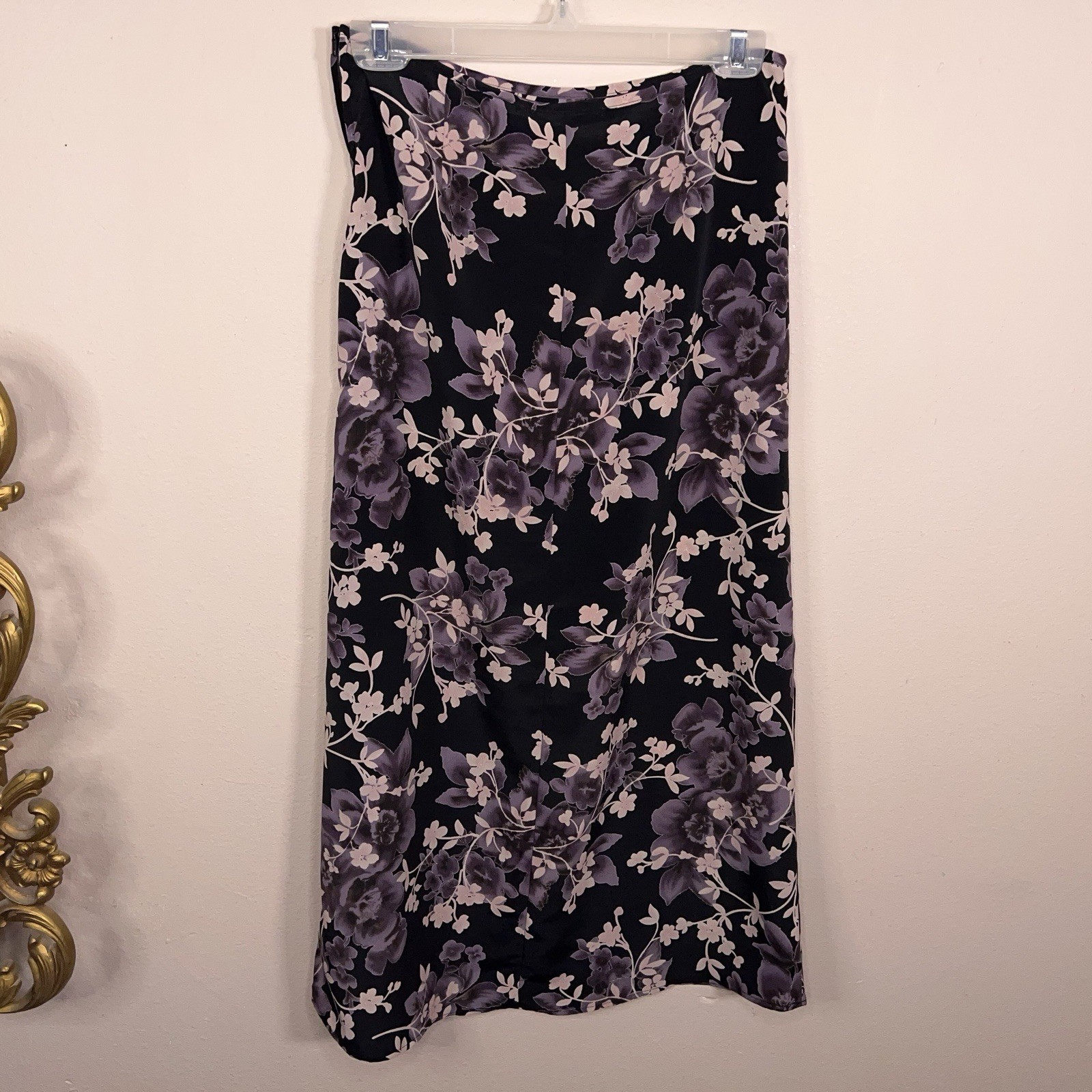 Vintage Small Hana Purple Floral Maxi Skirt Lightweight Womens Vintage 16