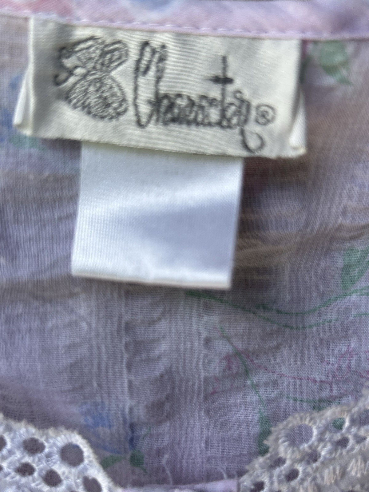 Vintage CHARACTER Duster House Dress Robe Large Pink Multi Floral Sheersucker