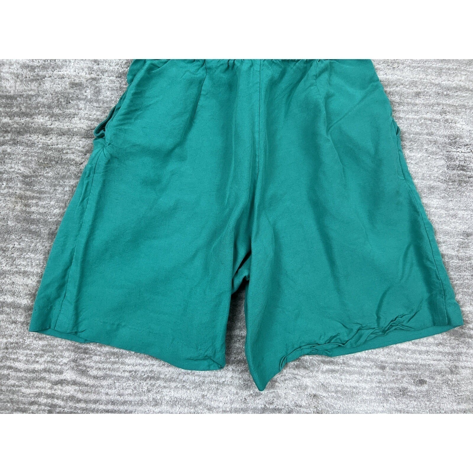 Weathervane Petites Shorts Women 6P Teal Green Vintage Pleated High Waist USA