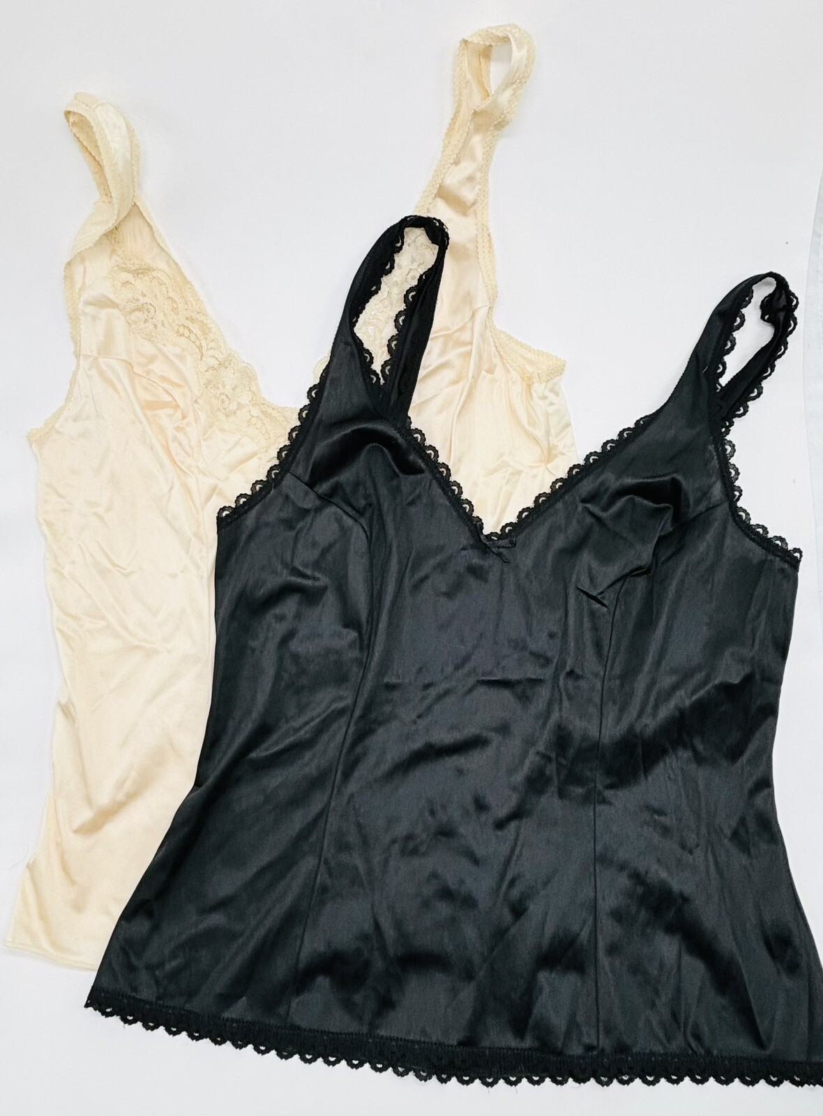 Vintage Camisole Slip Top 2 Silky Nylon Size 34 & 36 Warners Vassarette