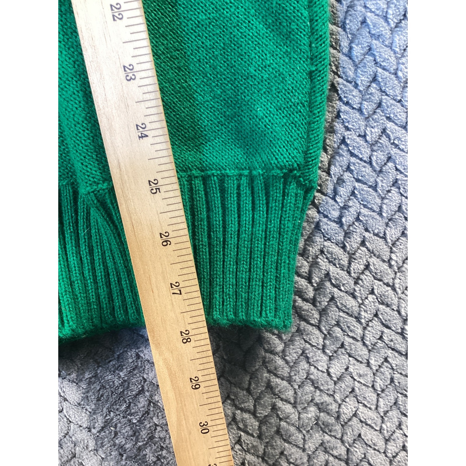 Vintage Cheerleader Supply Co 70’s Green Yellow Colorblock Knit Sweater FCA 42