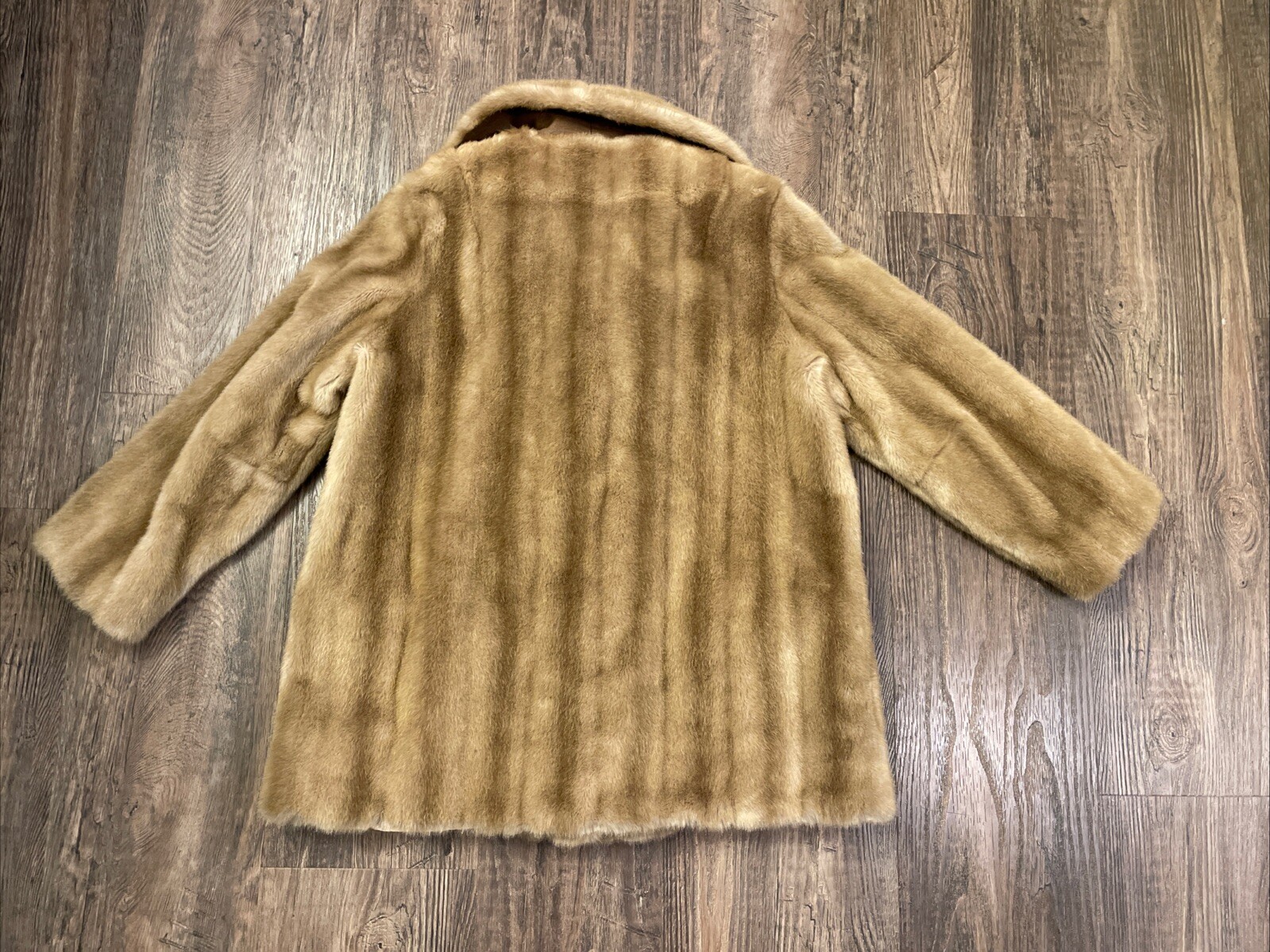 Mincara Russel Taylor ILGWU Label Faux Fur Coat Womens Sz L Great Cond Vtg