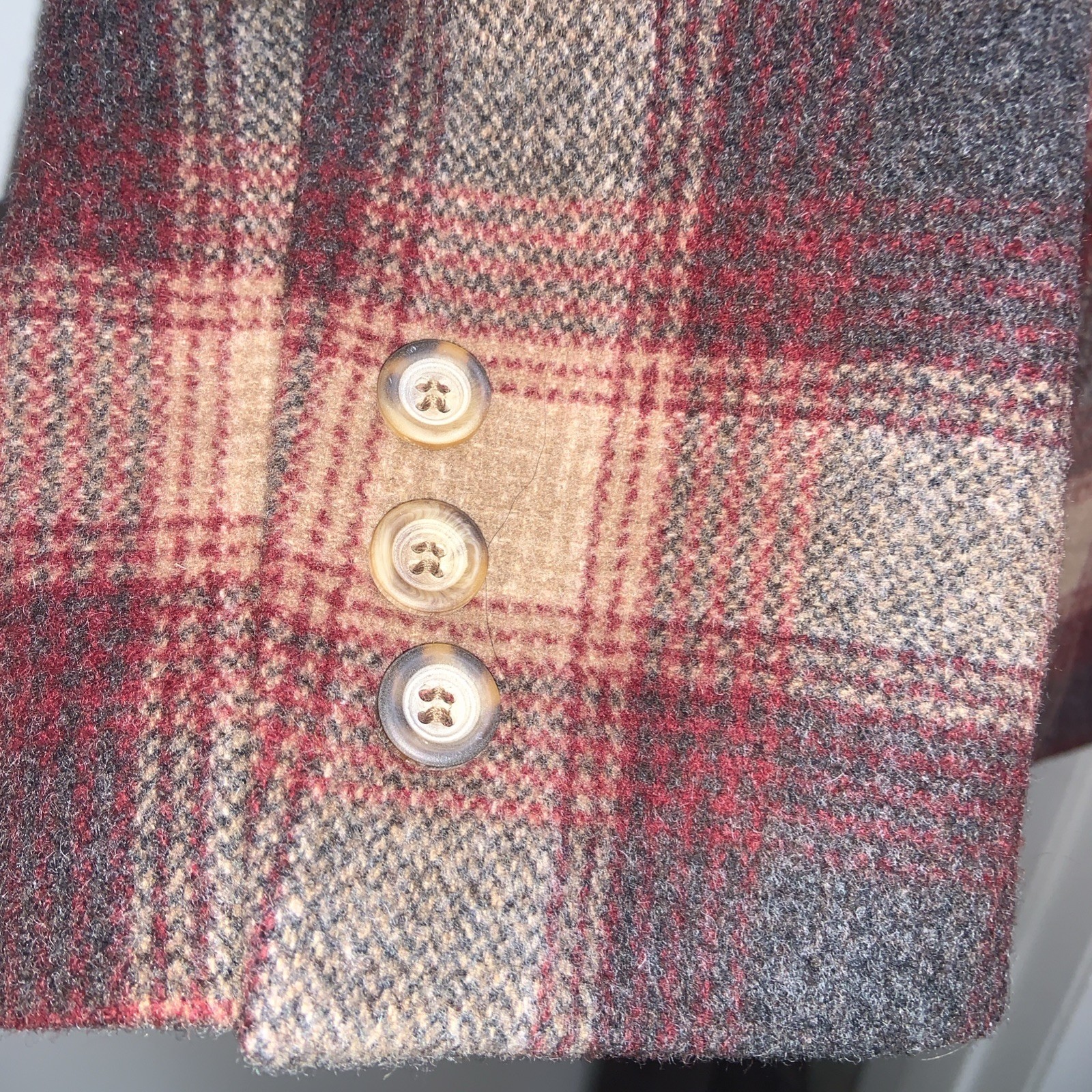 VTG L.L. Bean Women’s Plaid Wool Cashmere Blend Button Up Blazer Jacket – Sz 16p