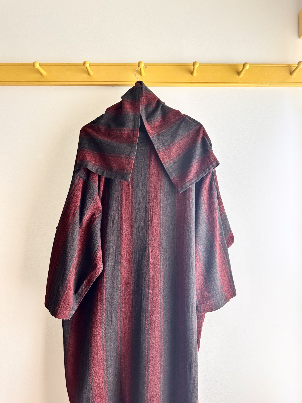 PLANTATION x Issey Miyake vintage 80s bold stripe scarf cowl neck smock dress OS