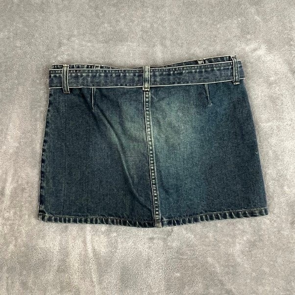 Vintage Y2K American Eagle Denim Mini Skirt Womens 4 Patina Fade Grunge