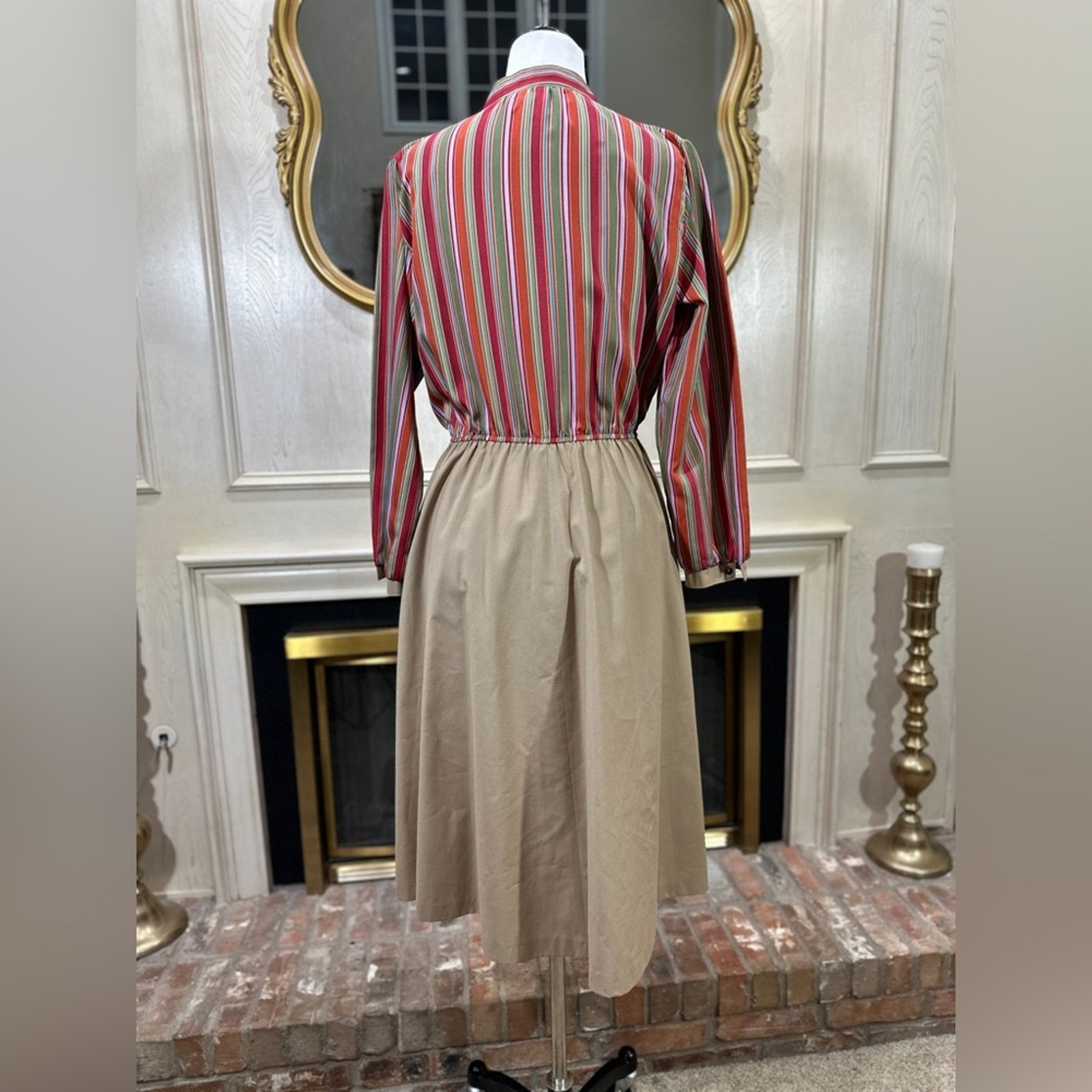 Vintage Anjac by Jack Needleman Striped Button-Front Dress (See Measurements)