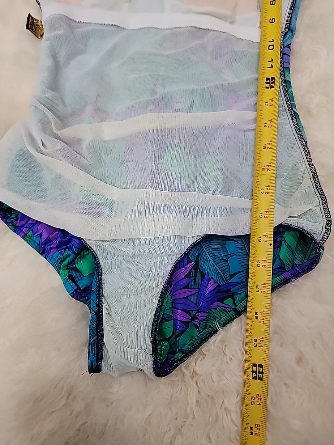 Vintage Classics by Jantzen One Piece Swimsuit 80’s Modest Purple Hawaiian