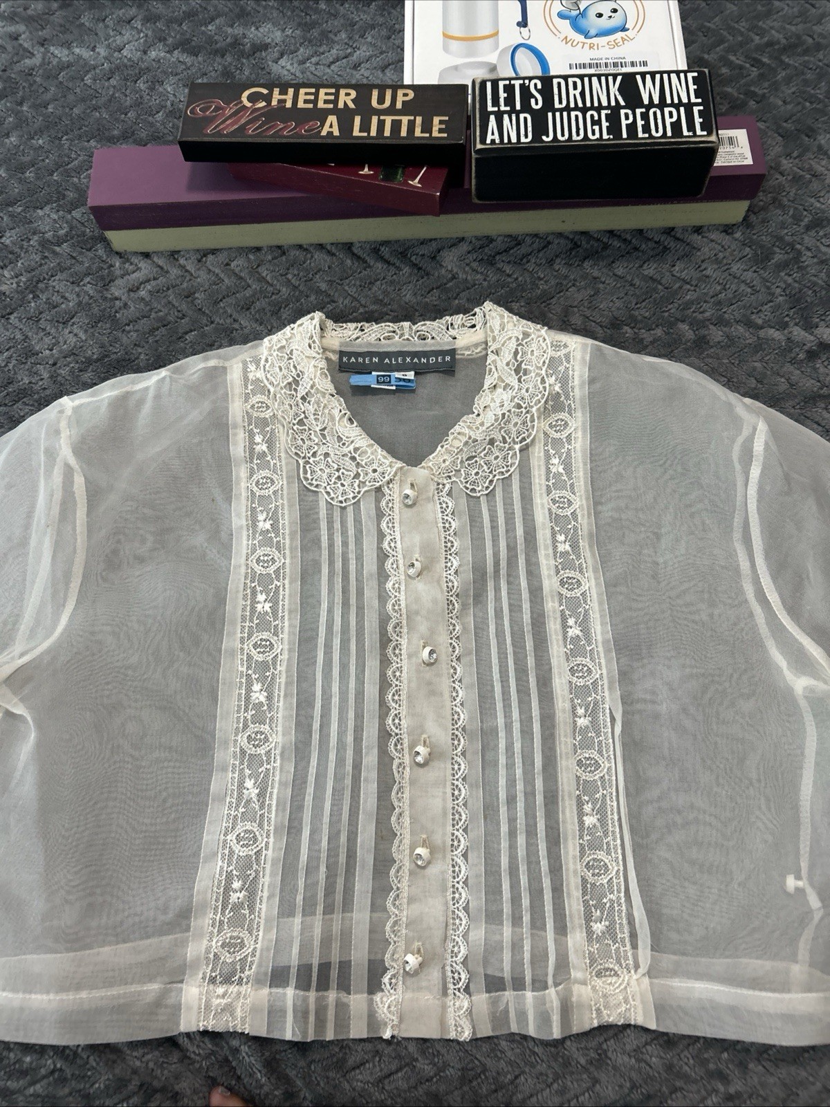 Karen Alexander Vintage Size 8 Sheer Shirt