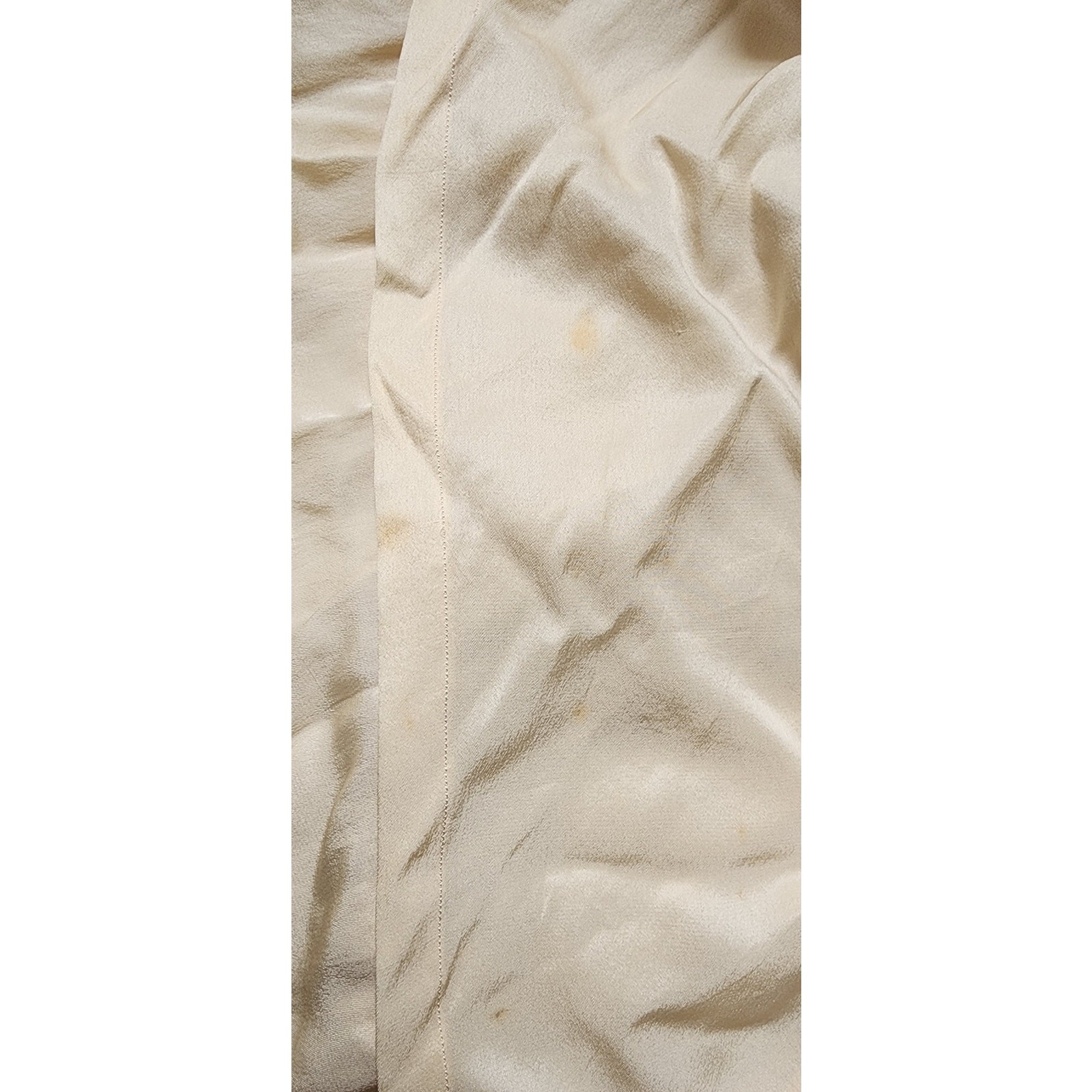 Vintage 1910s Edwardian Dress Cream Silk Tea Gown w/Lace, Pleating, Tassels