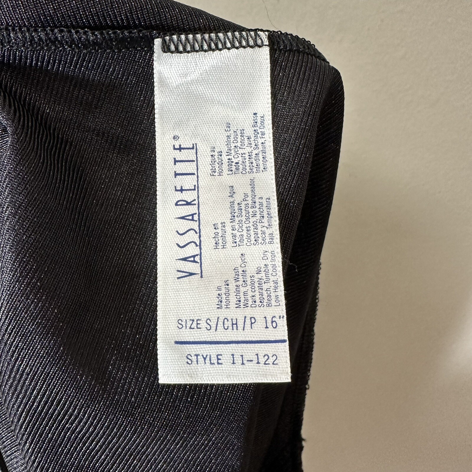 Vintage Vassarette Mini Black Nylon Slip Smal 11-122 Silky Sissy