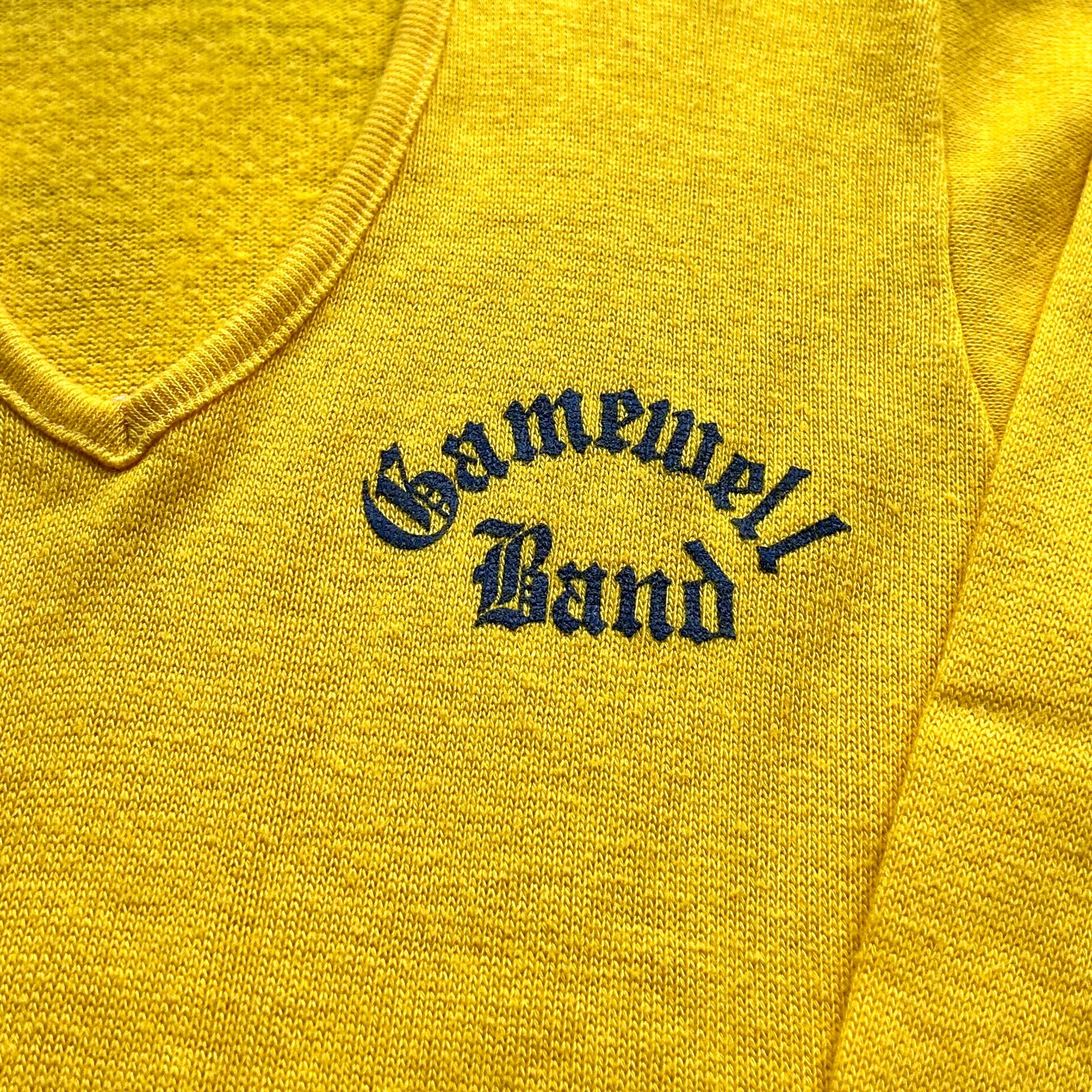 Vintage 60s High School Varsity Band V Neck Sweater Creslan and Rayon