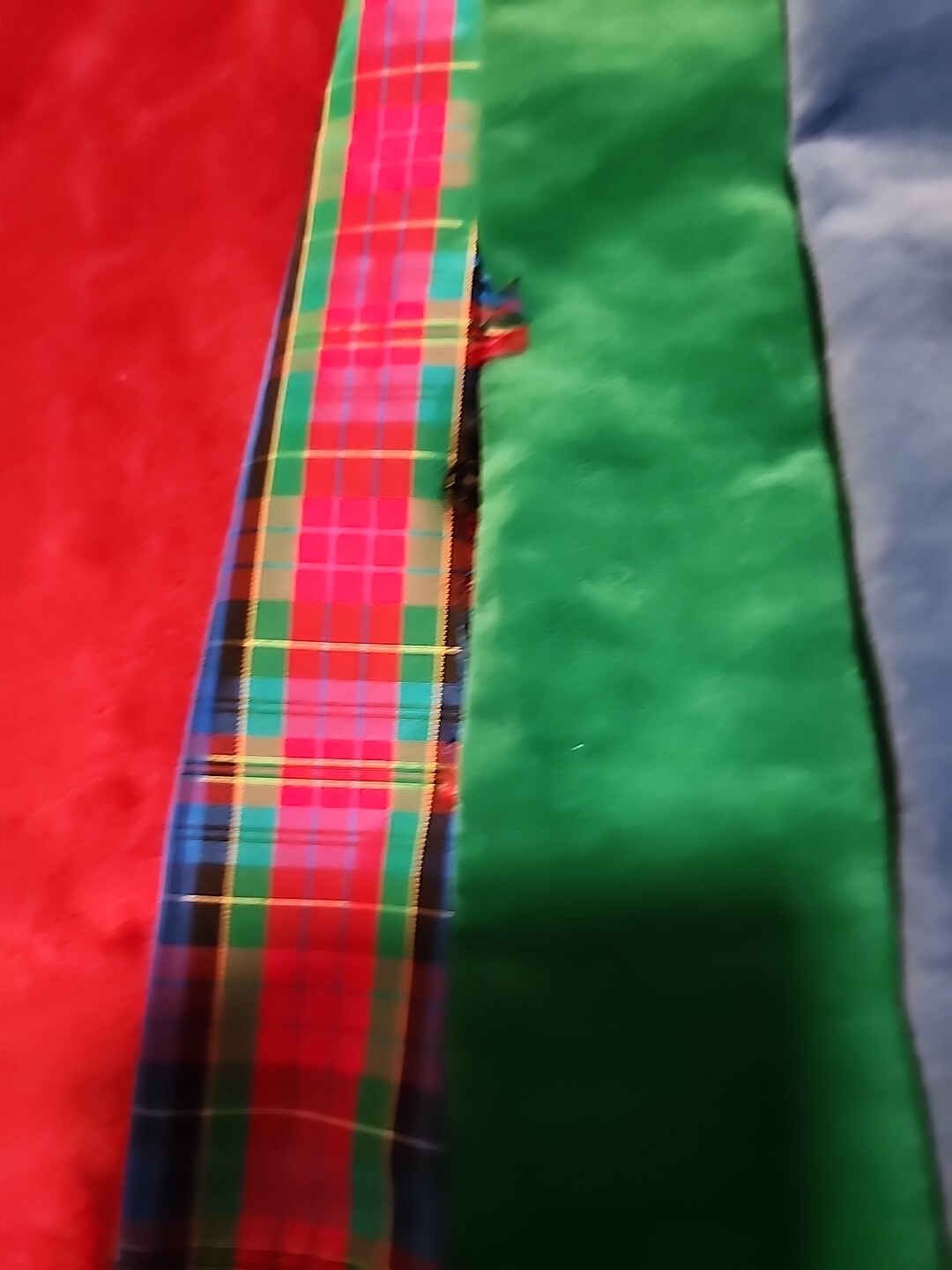 Vintage Mr. Hank USA Made Velvet Plaid Taffeta Green Red High Waist Skirt S