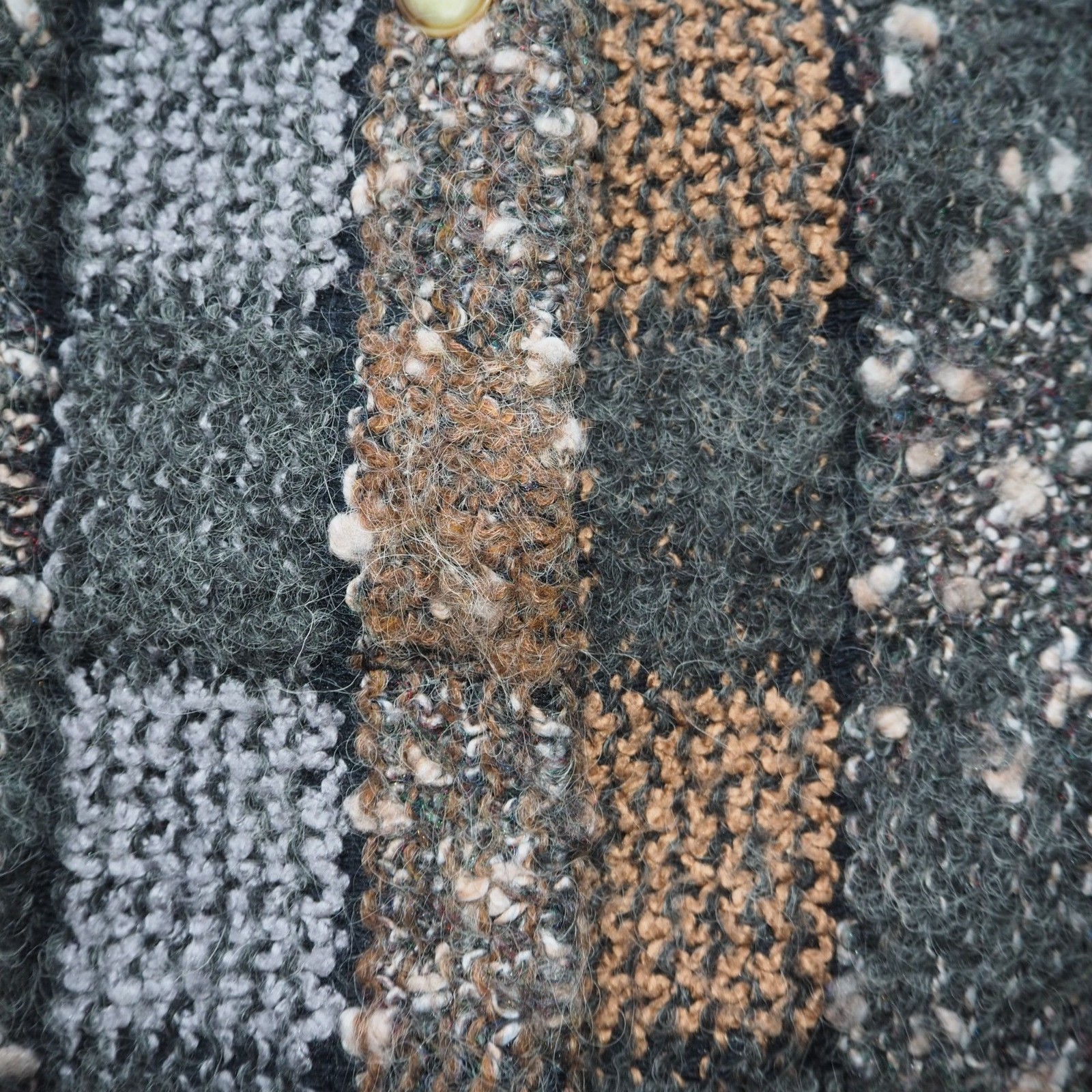 John Meyer Vintage Knit Patchwork Acrylic Mohair Cardigan Sweater Women’s 12