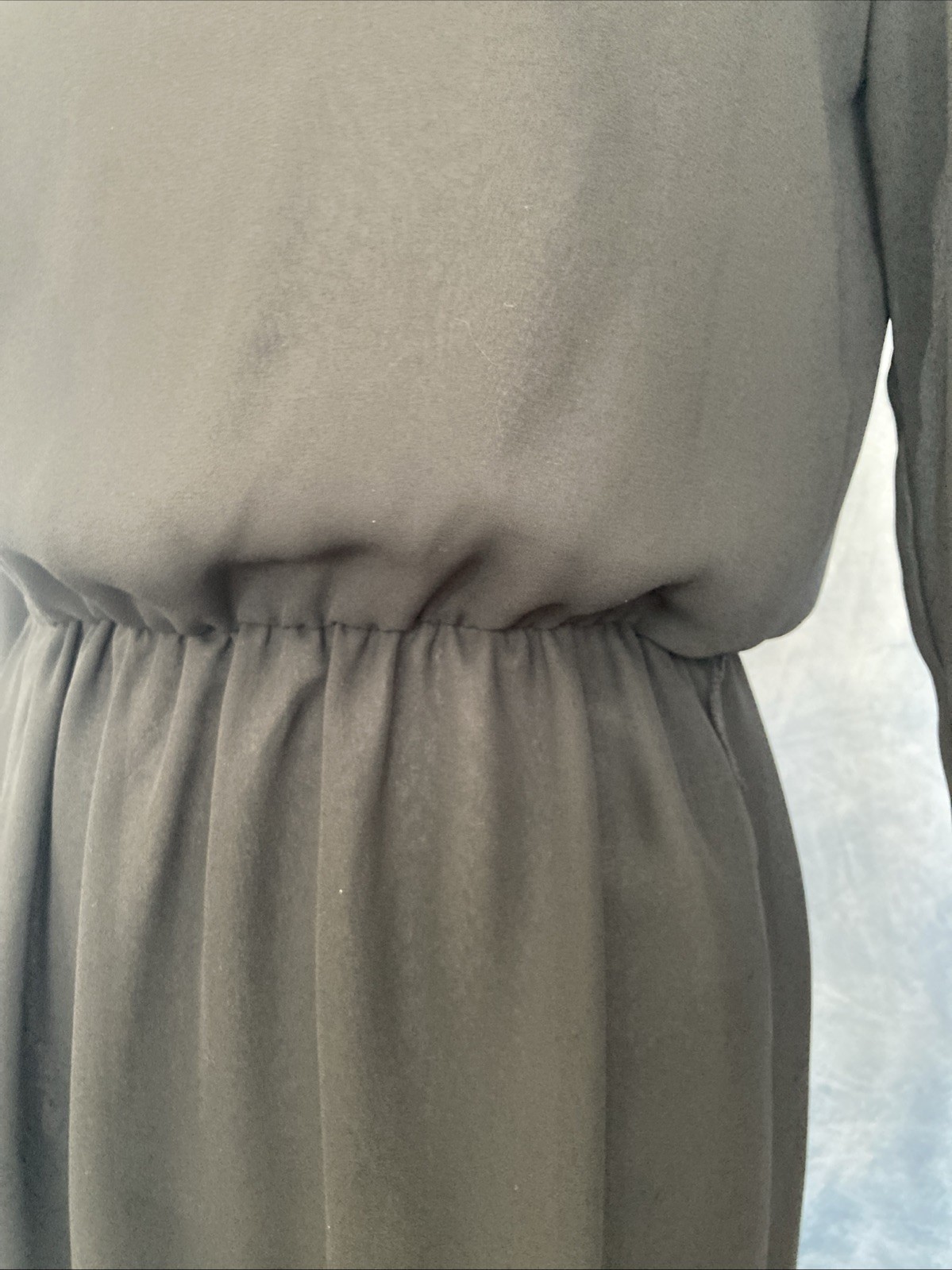 St. Gillian By Kay Unger Vintage 1980s Black Midi Dress Lightweight Button Back