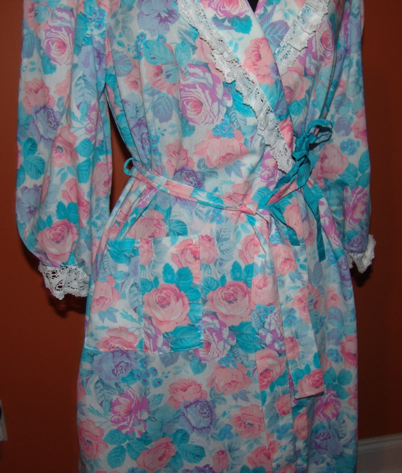 Apostrophe Sears Vtg Housecoat Bathrobe M 12 14 Womens Floral Robe Vtg Vintage