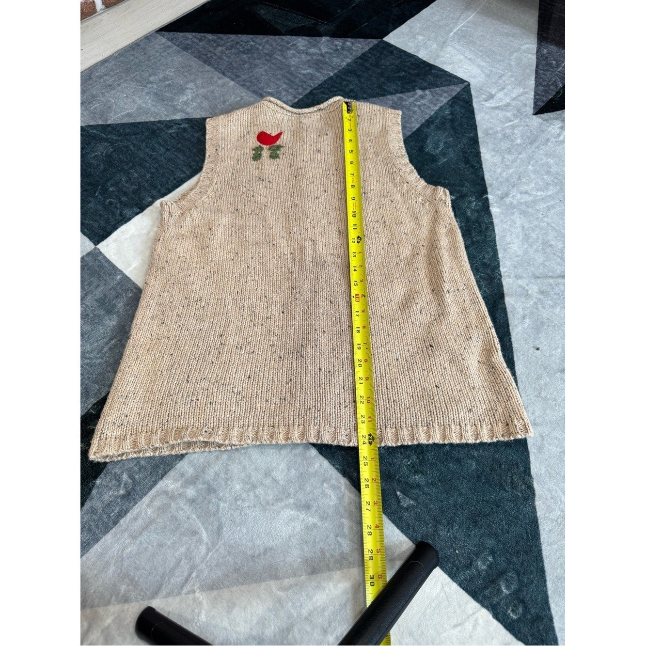 Vintage style tacky ugly Christmas zip up vest size medium