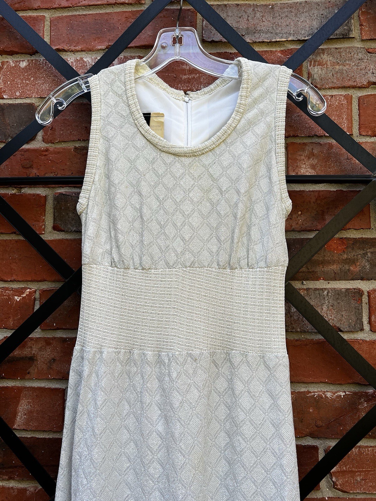 Vintage 1960s Metallic Maxi Dress XS