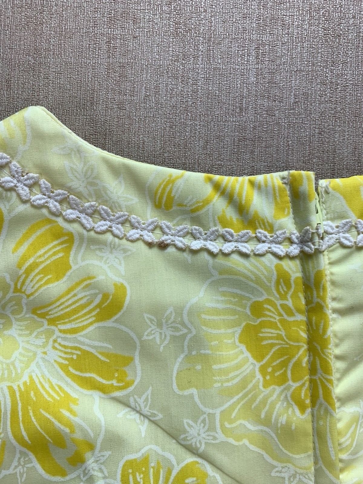Vintage 1970s NWT Springmaid Yellow Floral High Neck Mini Sundress Size 8