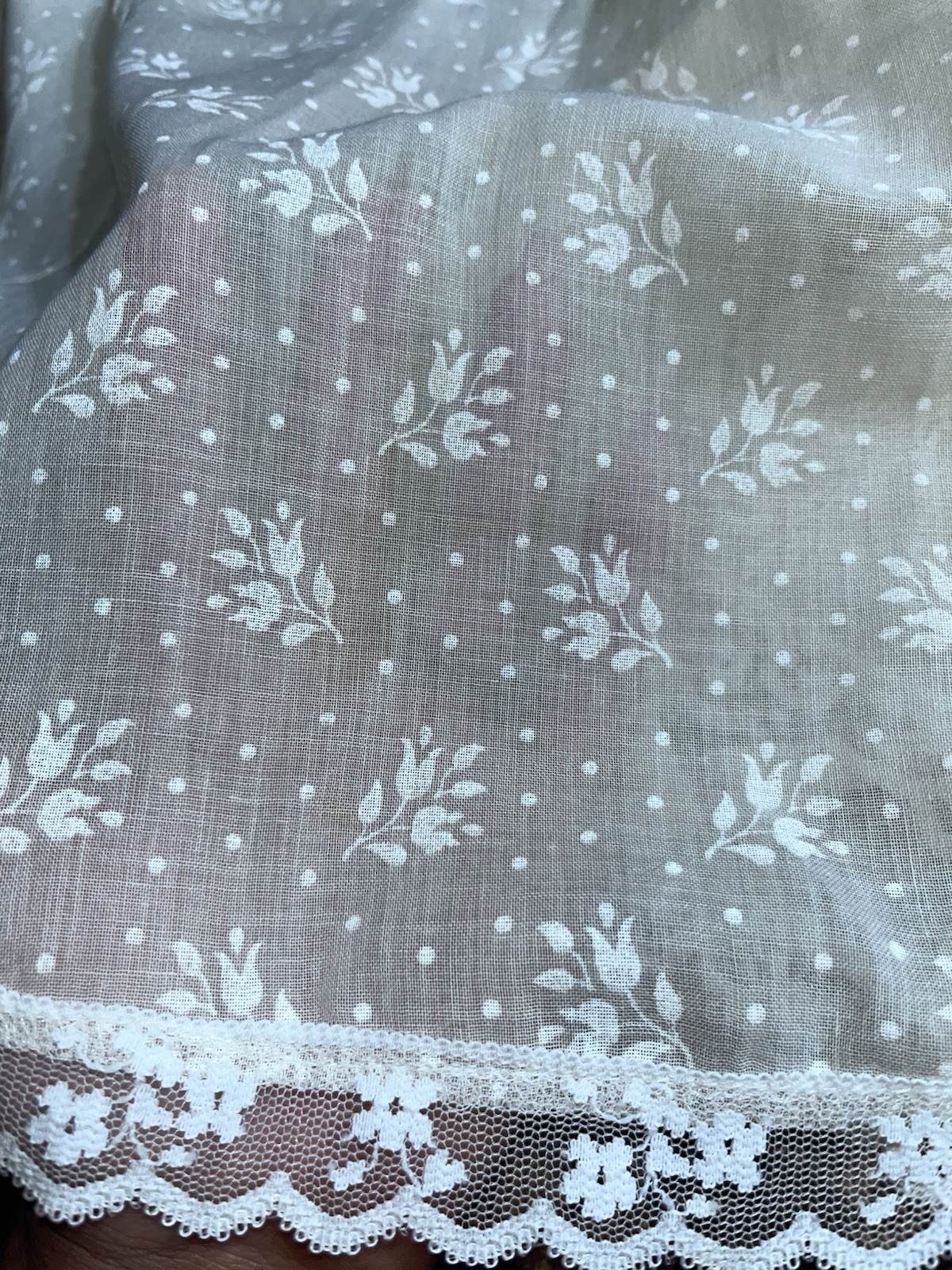 Vintage Gunne Sax by Jessica McClintock Floral Lace Sleeve Pearl Dress Size 9
