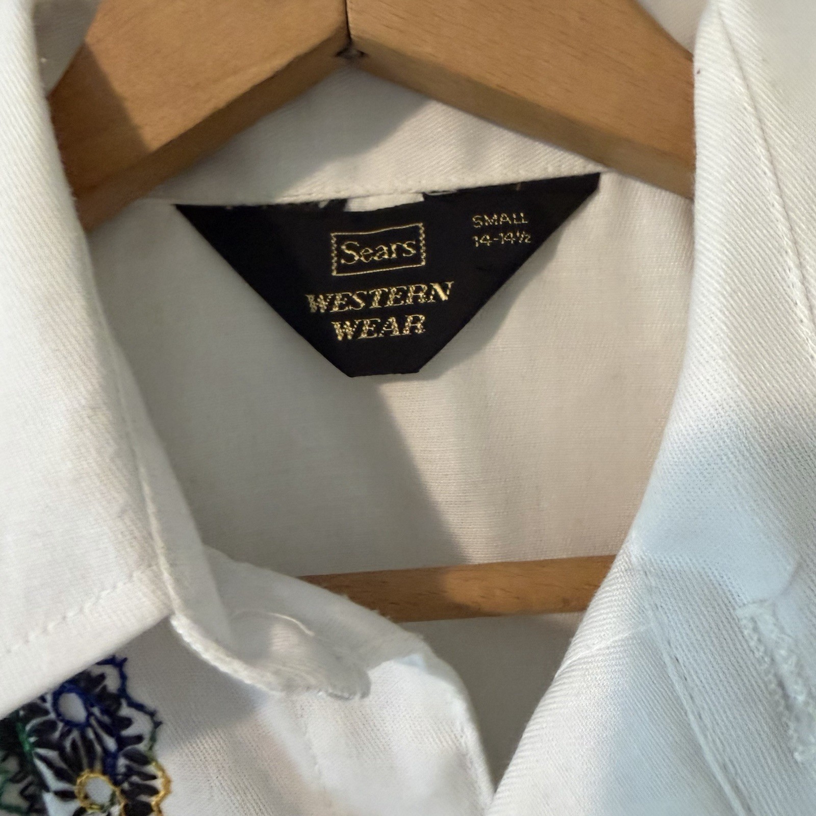 Sears Vintage Western Wear Pearl Snap Size Small