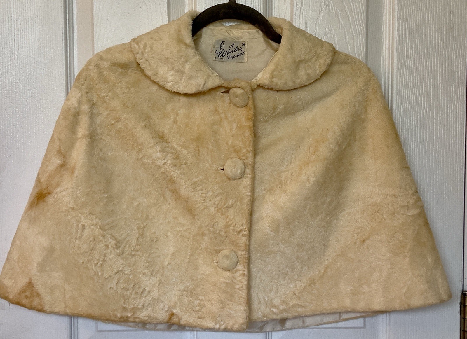 Vtg Mid-Century Fashion by „A Winter Product” Faux Fur Capelet Cape Sz M RARE