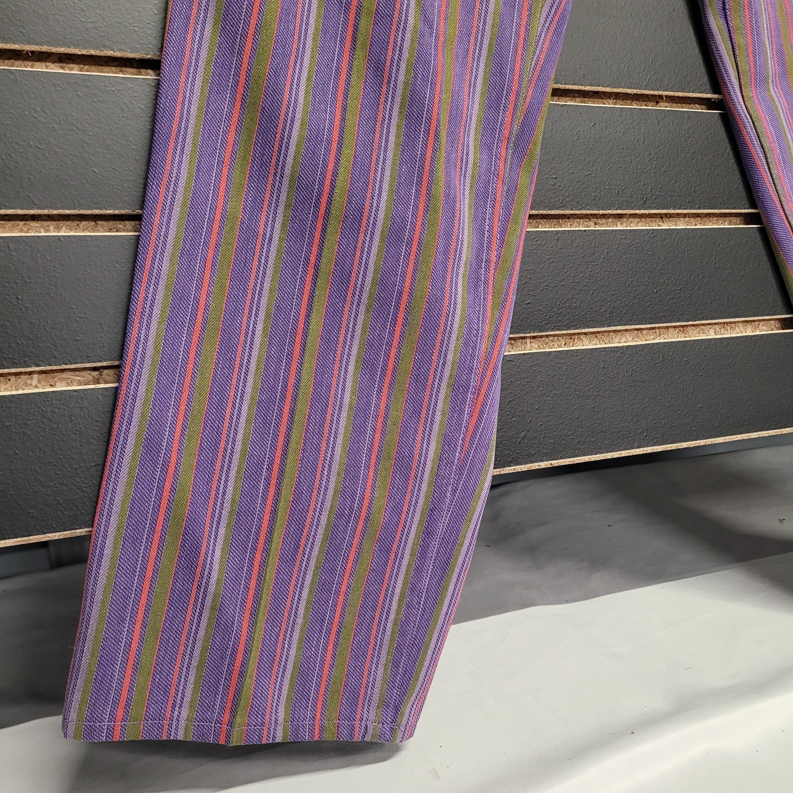 Vintage Levis For Gals Sta-Prest Pants Striped 70s Snap Button 26X32 Rare