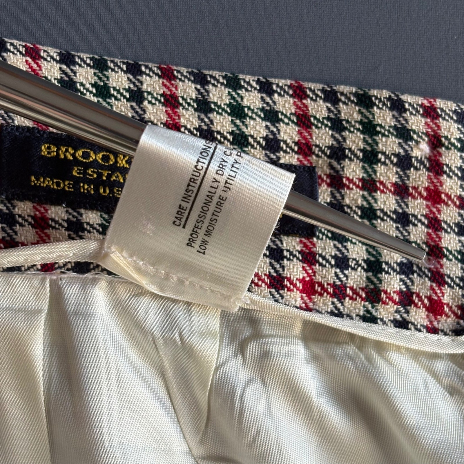 2 Pcs Brooks Brothers Skirt Suit – Houndstooth | Silk Wool | Blazer 10 Skirt 12