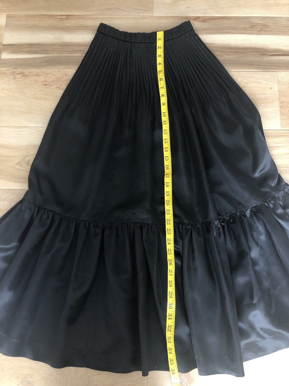 Vintage 1970s Wilroy Black Maxi Skirt XS Ruffle Victorian Gothic Stevie Nicks