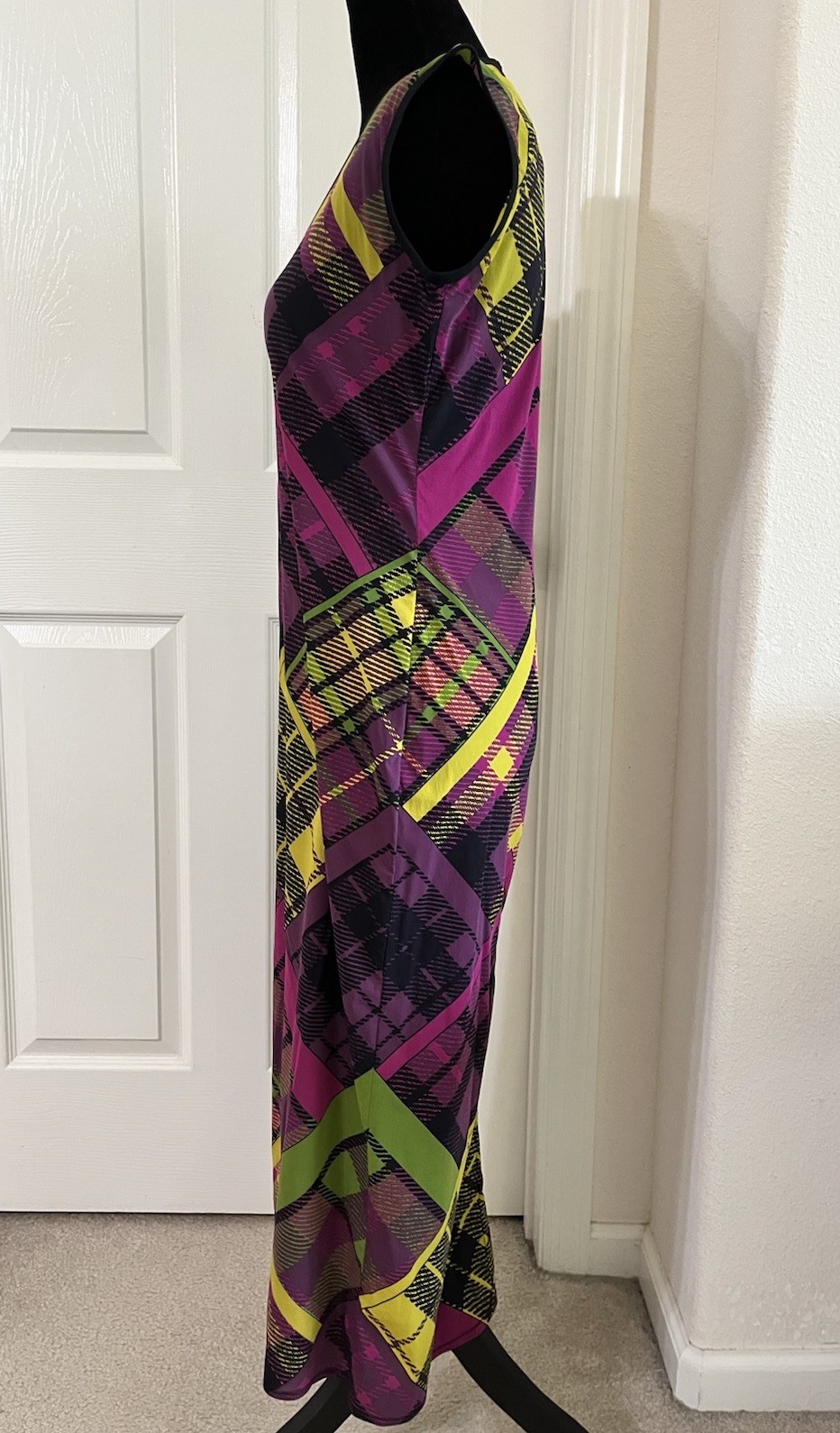 Vintage GIANNI VERSACE Couture Multicolor Silk Dress, Made In Italy