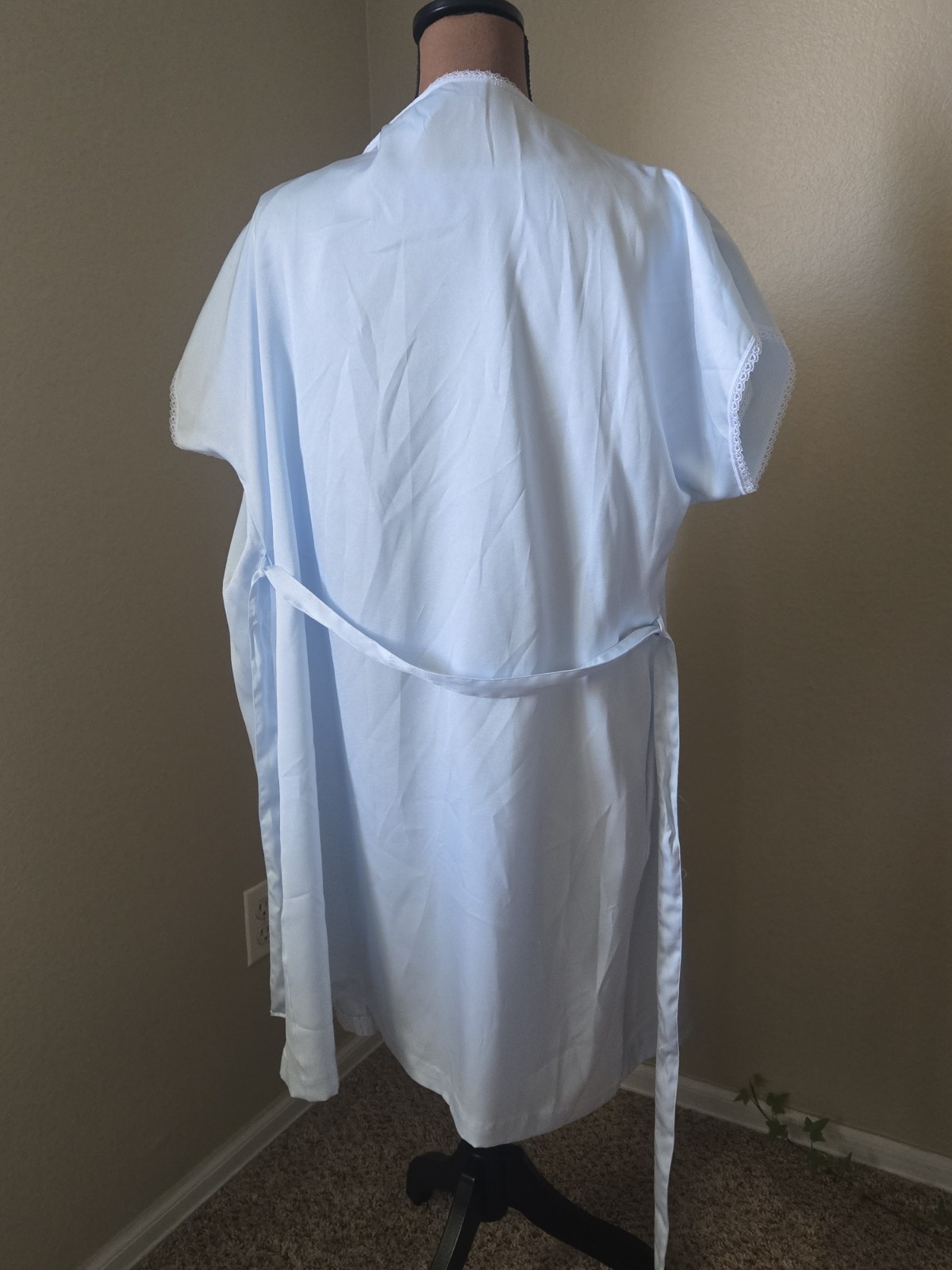 Vintage Sears Nylon Lace Midi Nightgown Robe Set Cottage M 12/14 Feminine