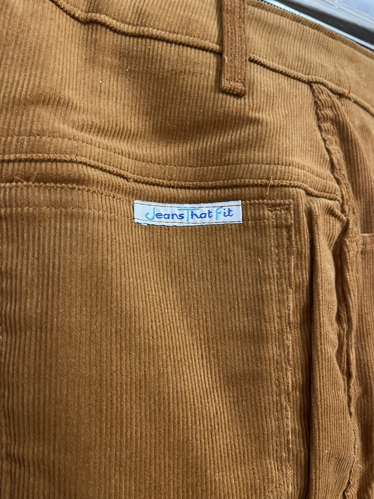 VTG 70s Sears Jeans That Fit Womens Sz 14 Corduroy Pants High Waist Straight Leg