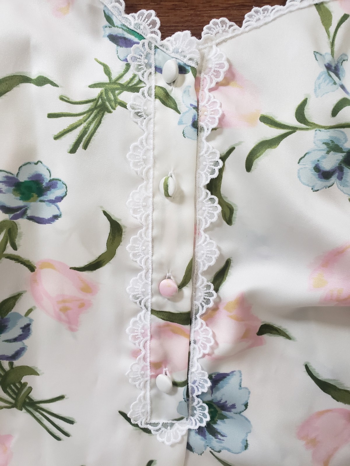 Vintage Eve Stillman White Floral Nightgown Lace Trim Maxi Dress Sz XLarge NWT