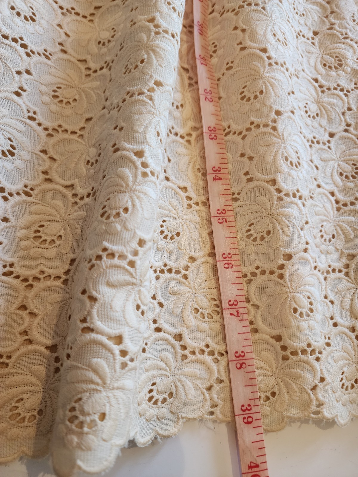 Vintage Ivory Floral Embroidered Dress Cottagecore Prairie Large BOHO
