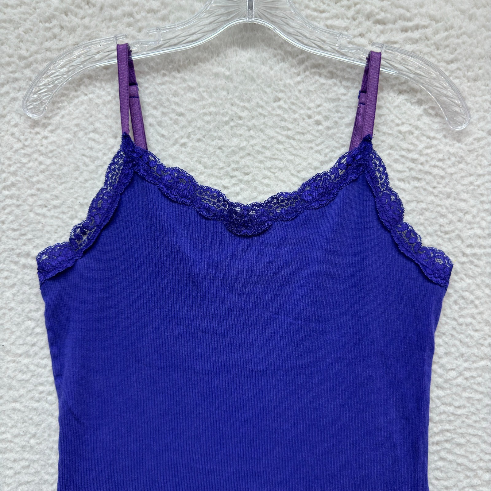 Y2K Vintage Fairy Grunge Whimsigoth Camisole Tank Top L Large 12 14 Purple Lace