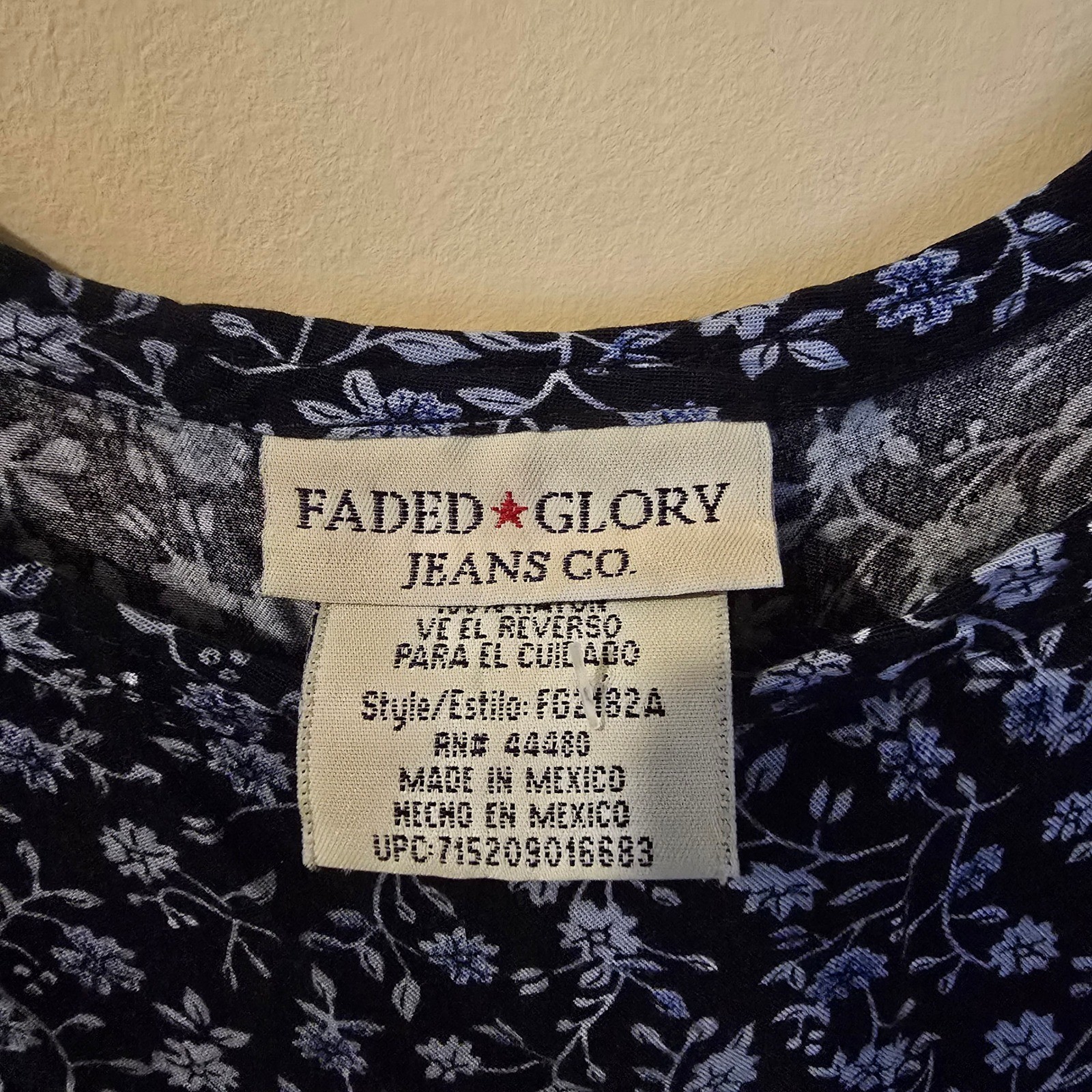 Faded Glory Vintage 90s Floral Rayon Sleeveless Midi Dress Blue Medium FG2182A