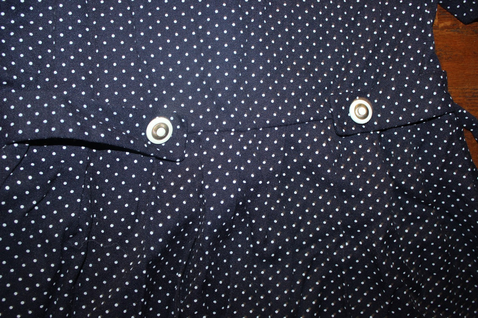 Vintage 1990s Cottage Core Grunge Miss Dorby Petites Lace Collar Polka Dot Dress