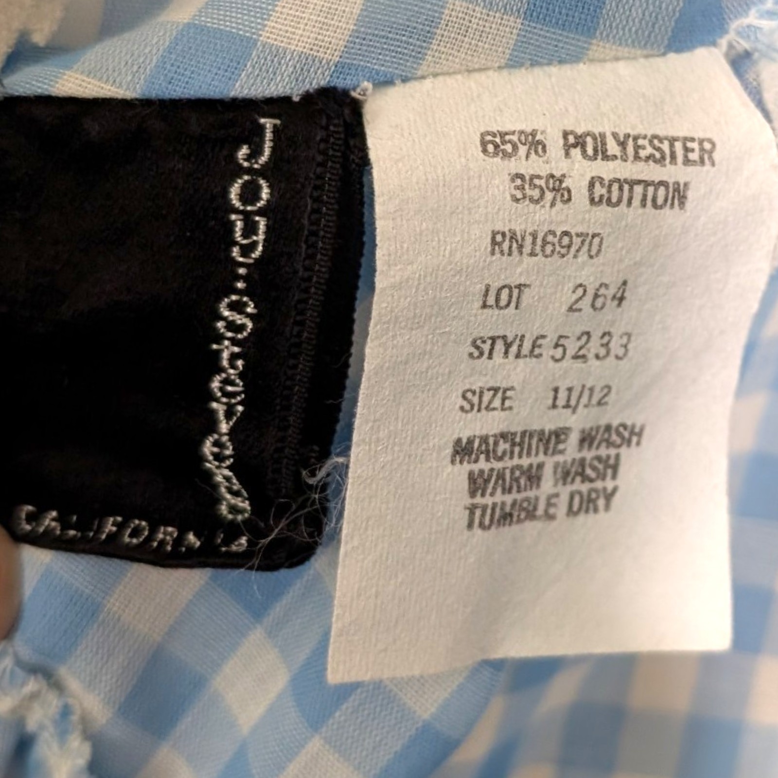 Vtg 70s Joy Stevens Blue Gingham Ruffle Maxi Dress Cottagecore Prairie Small