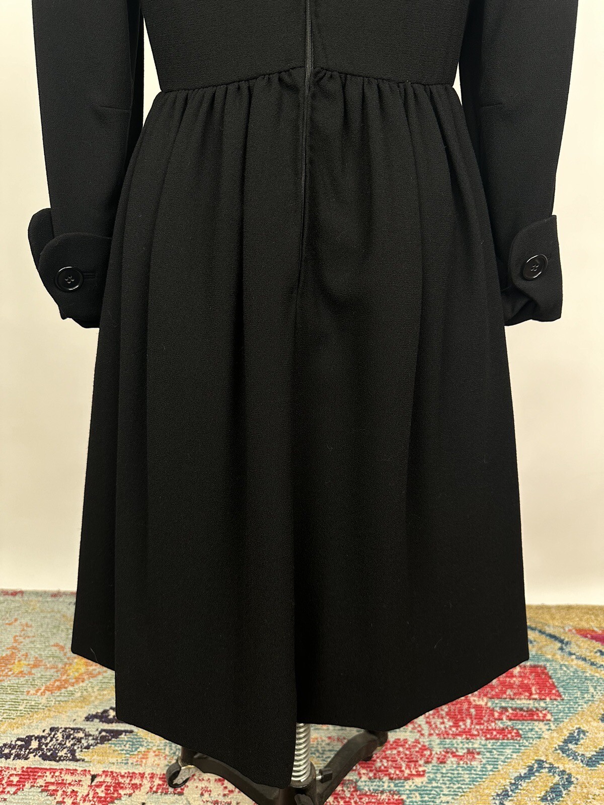 Vintage 1960s Geoffrey Beene Black Wool Long Sleeve Dress Mod – GoGo Style As Is