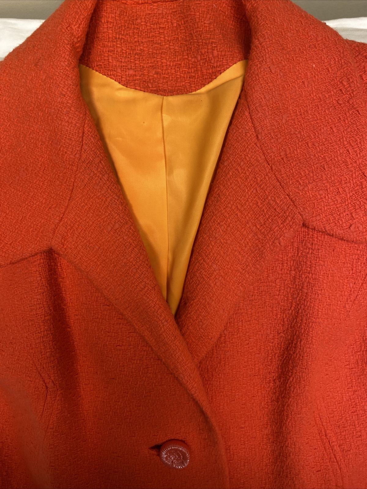 Vintage 60s Neon Grapefruit Pinkish Orange Color Bettijean Womens L/XL Mod