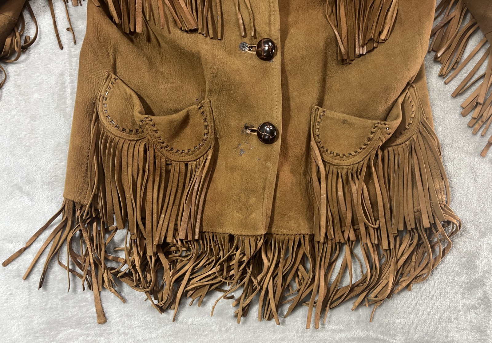 Vintage Pioneer Wear – Albuquerque – Leather Fringes Jacket Coat – Adult Medium