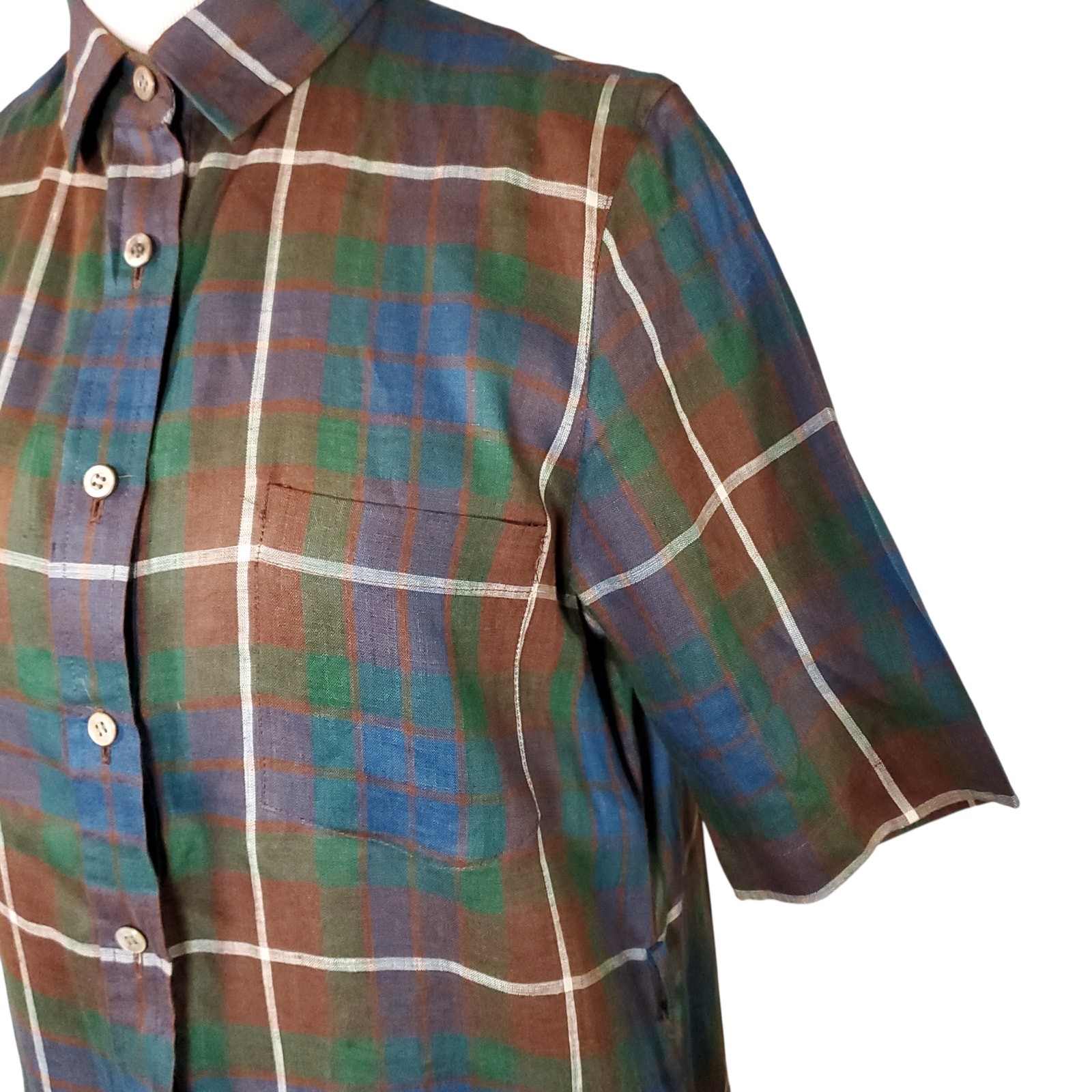 Vintage Scotch House Tartan Plaid Shirt Dress Old Money Preppy Academia Retro M