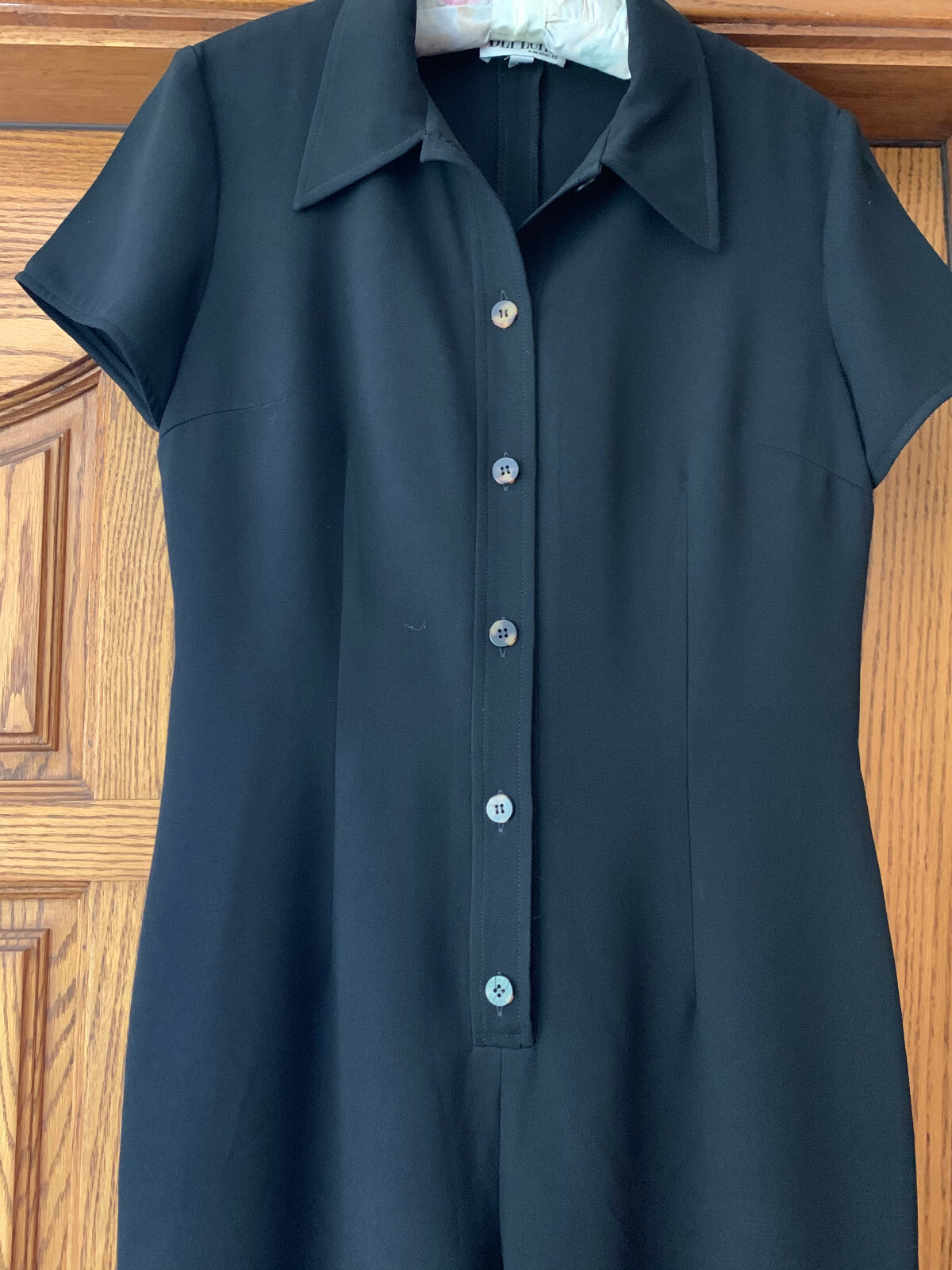 Vintage Ladies Size 6 YVES COSSETTE DEPECHE MODE Button-down Black Jumpsuit