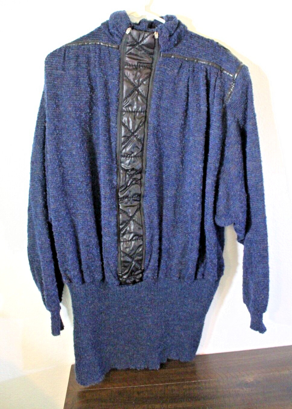 Totally 80s Vintage Georges Garhel Paris Skirt & Top Set Blue Zip Quilt Large