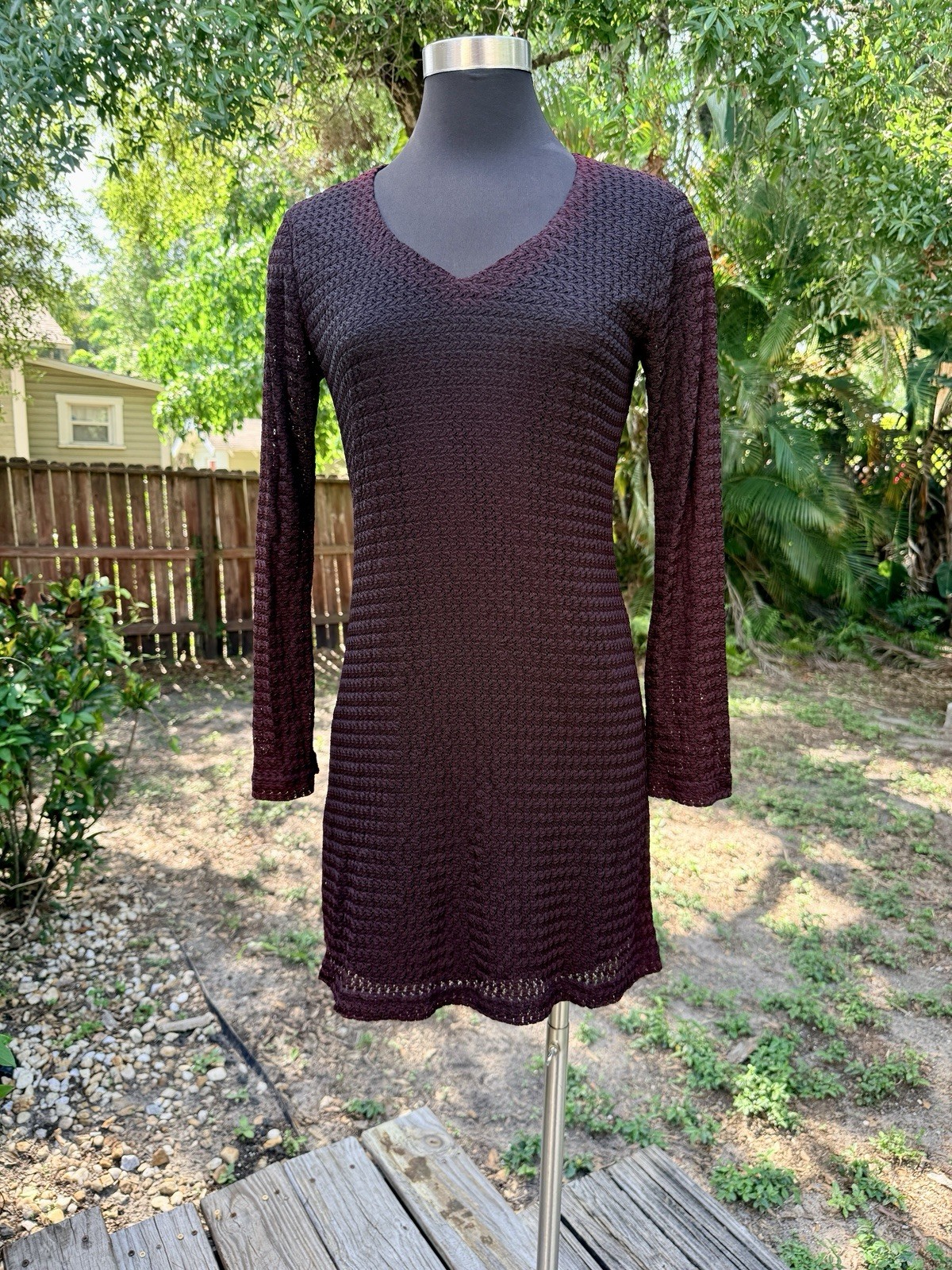 Vintage 90s 2000s Express Tricot Crochet Boho Mini Dress