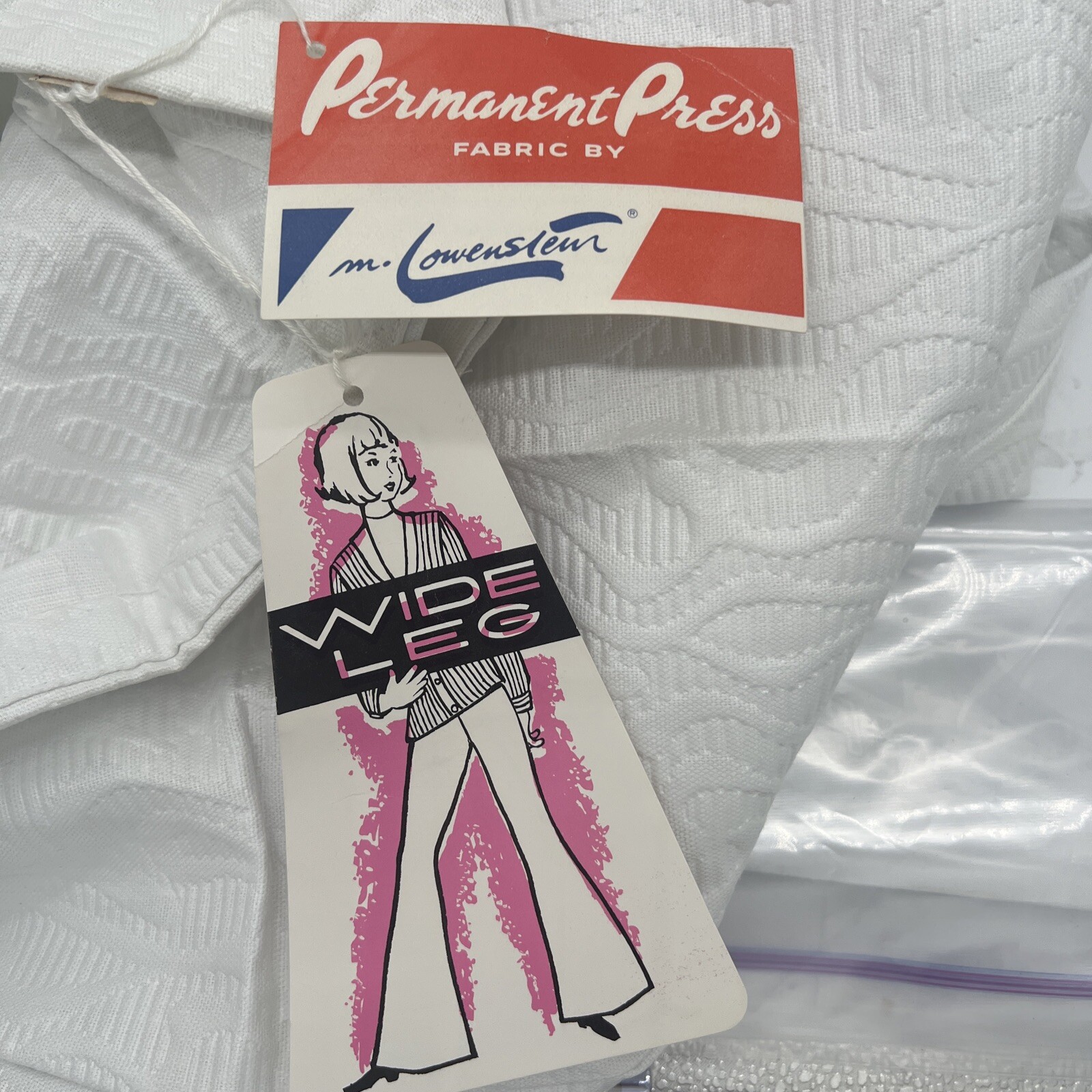 Vintage large Wide Leg White Pants M. Lowenstein & Sons, Inc. Original Tags