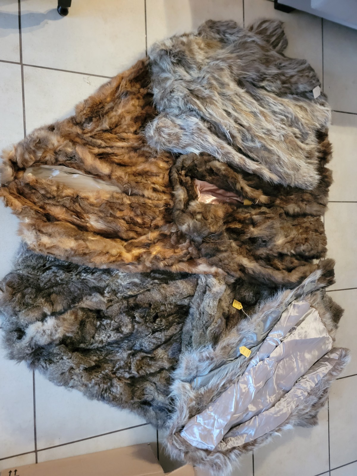 8 VTG Genuine Real Raccoon & Possum Fur Jackets for TAXIDERMY or PELTS CRAFTS