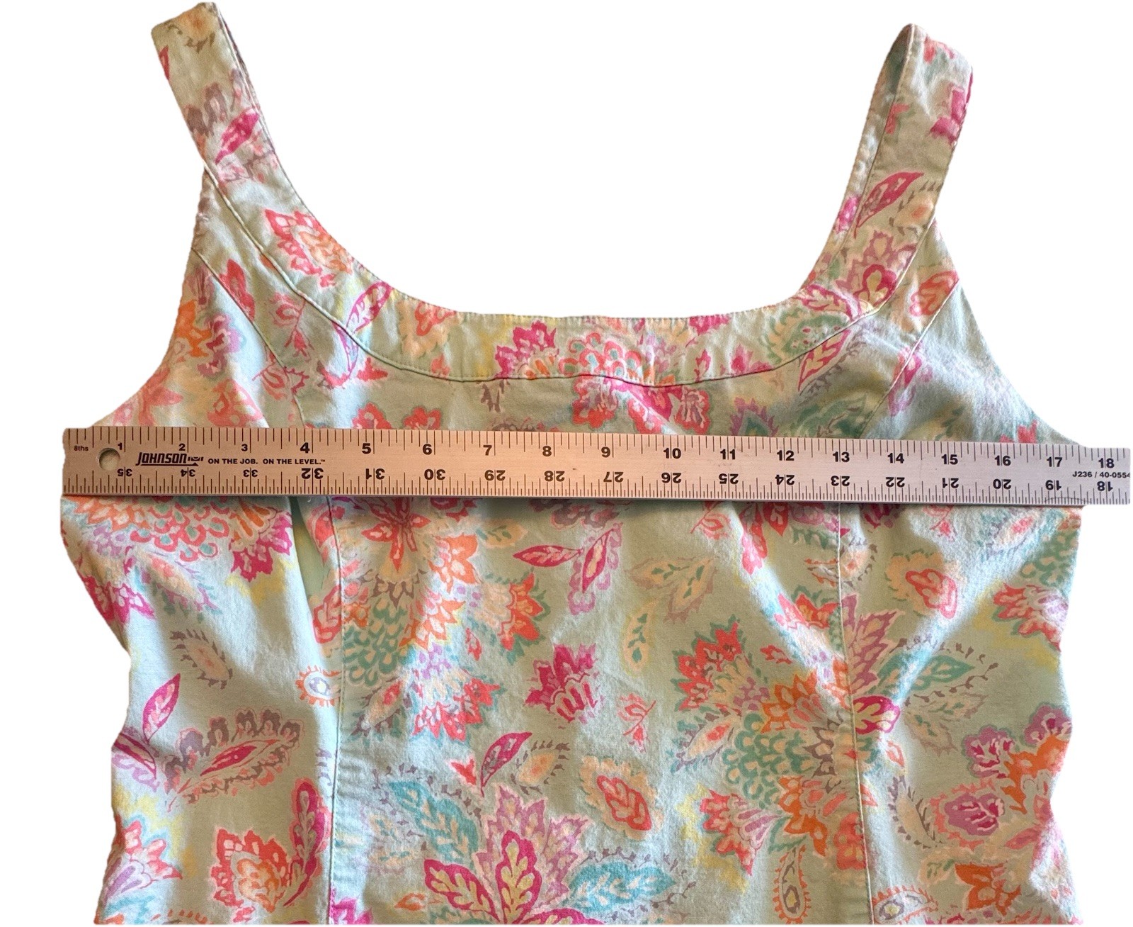 VTG SIGRID OLSEN SPORT Cottage Core Blue Floral Sundress Cotton & Spandex (12P)